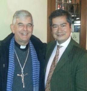 With His Excellency Bishop Enrique Figaredo Alvargonzalez at Roman "Trattoria da Luigi"  26 November 2014 